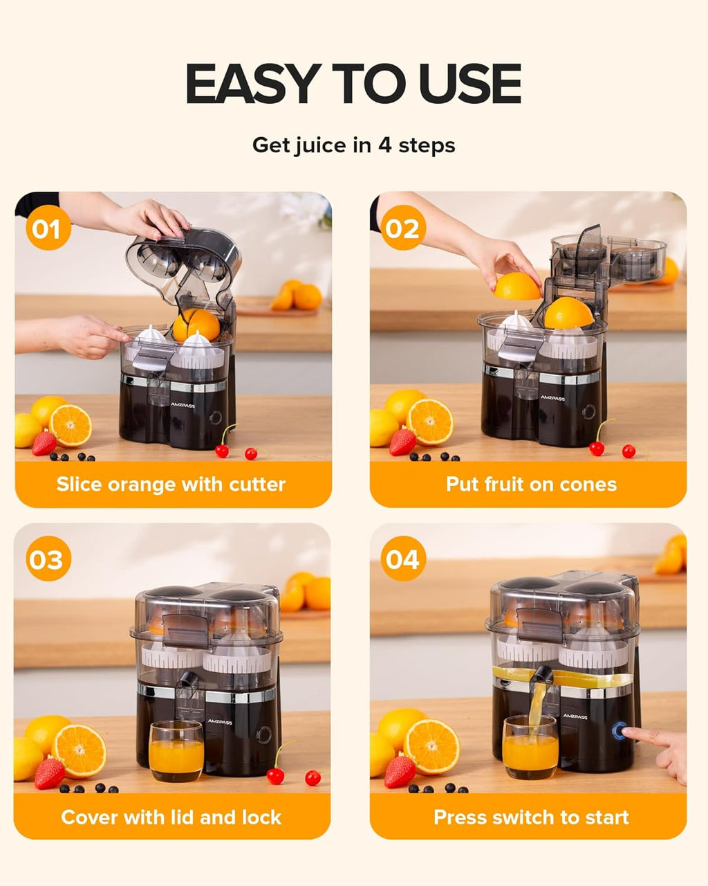 Dual-Head Electric Citrus Juicer