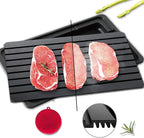 Defrosting Tray for Frozen Meat Rapid and Safer - Thawing Tray for Frozen Meat with Drip - Natural Heating Defroster Miracle Thaw Large Size Upgrades 6mm