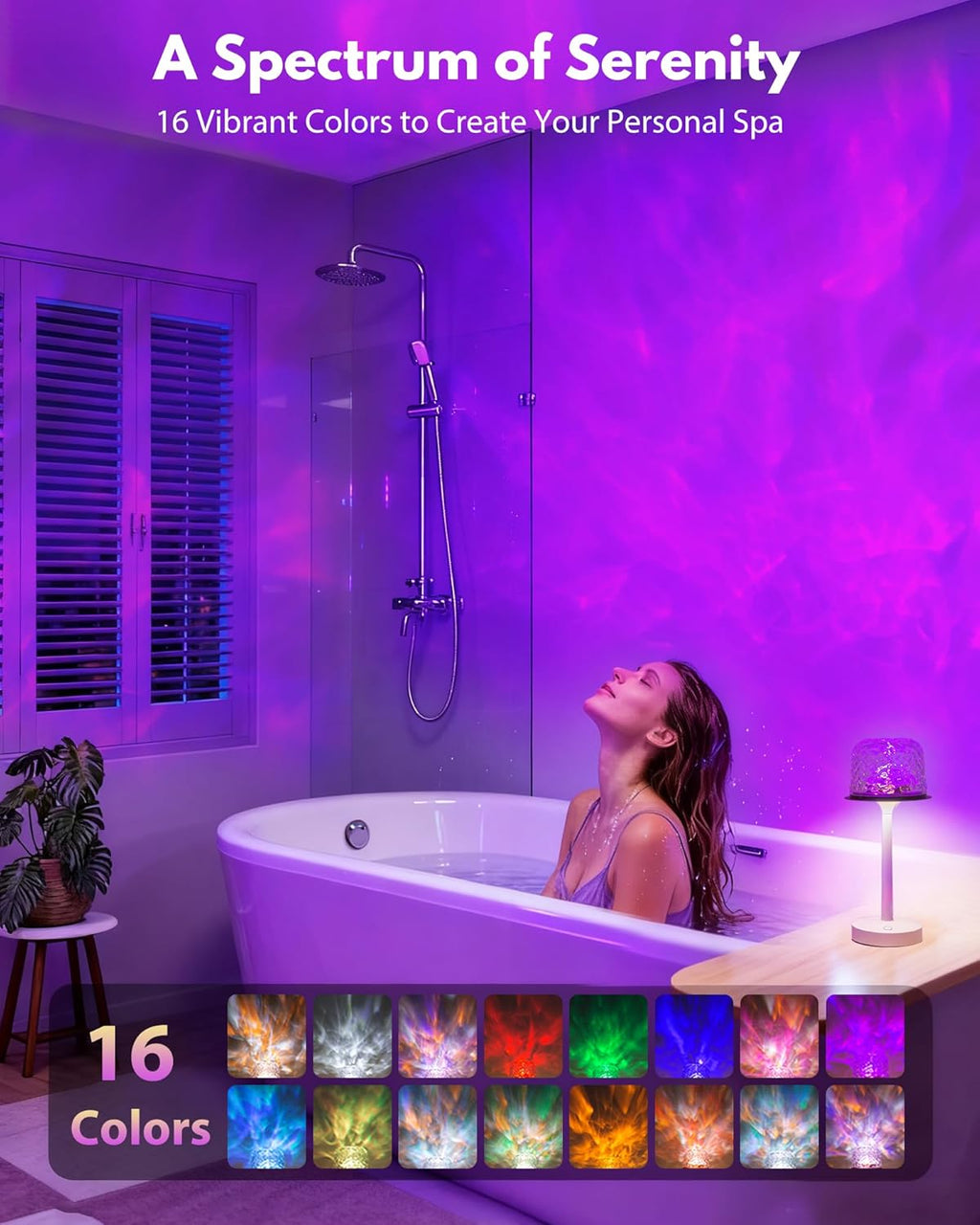 Waterproof Shower Lamp | 16 Color LED Bathroom Ambient Light