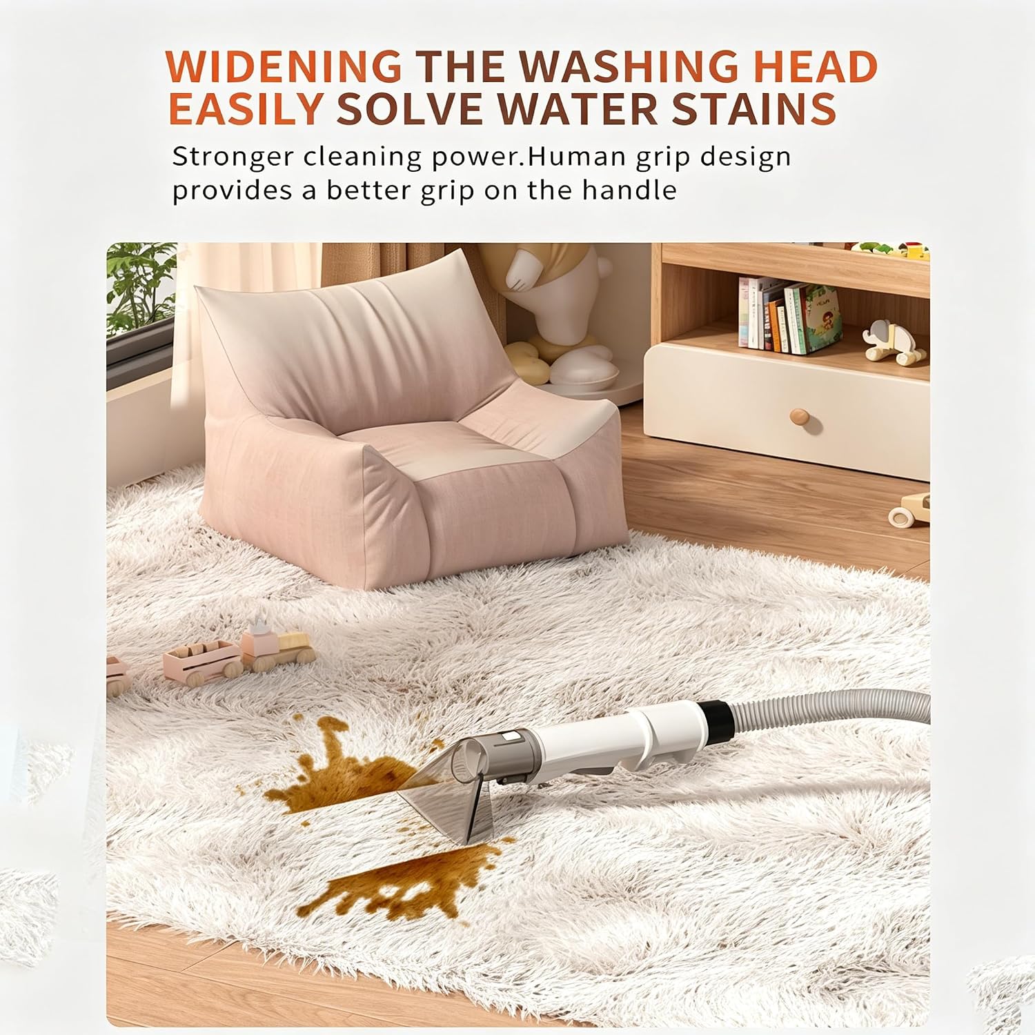 Spot Carpet Cleaner | 600W 16KPa Portable Carpet and Upholstery Cleaner | Compact and Lightweight Handheld Carpet Cleaner 1500ml Dual Tank Design | Suitable for Sofa Carpets/Rugs/Stairs