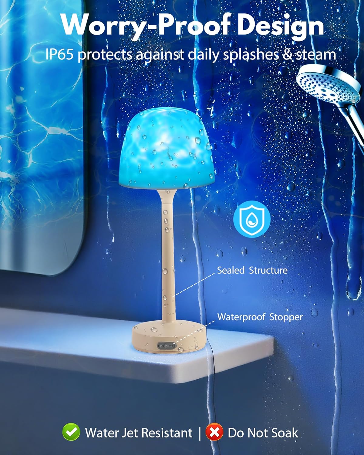 Waterproof Shower Lamp | 16 Color LED Bathroom Ambient Light